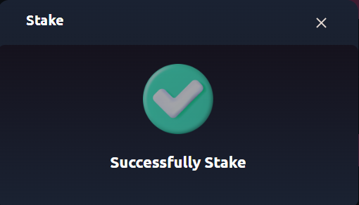 HunnyPlay Staking - Success